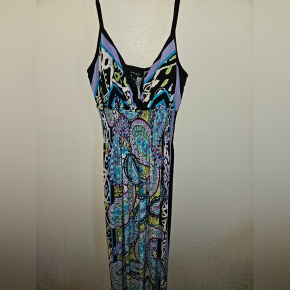 Snap Womans Spaghetti Strap Maxi Dress Size L - Picture 2 of 11